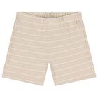 Younger Boys White & Beige Shorts Set, 2, hi-res