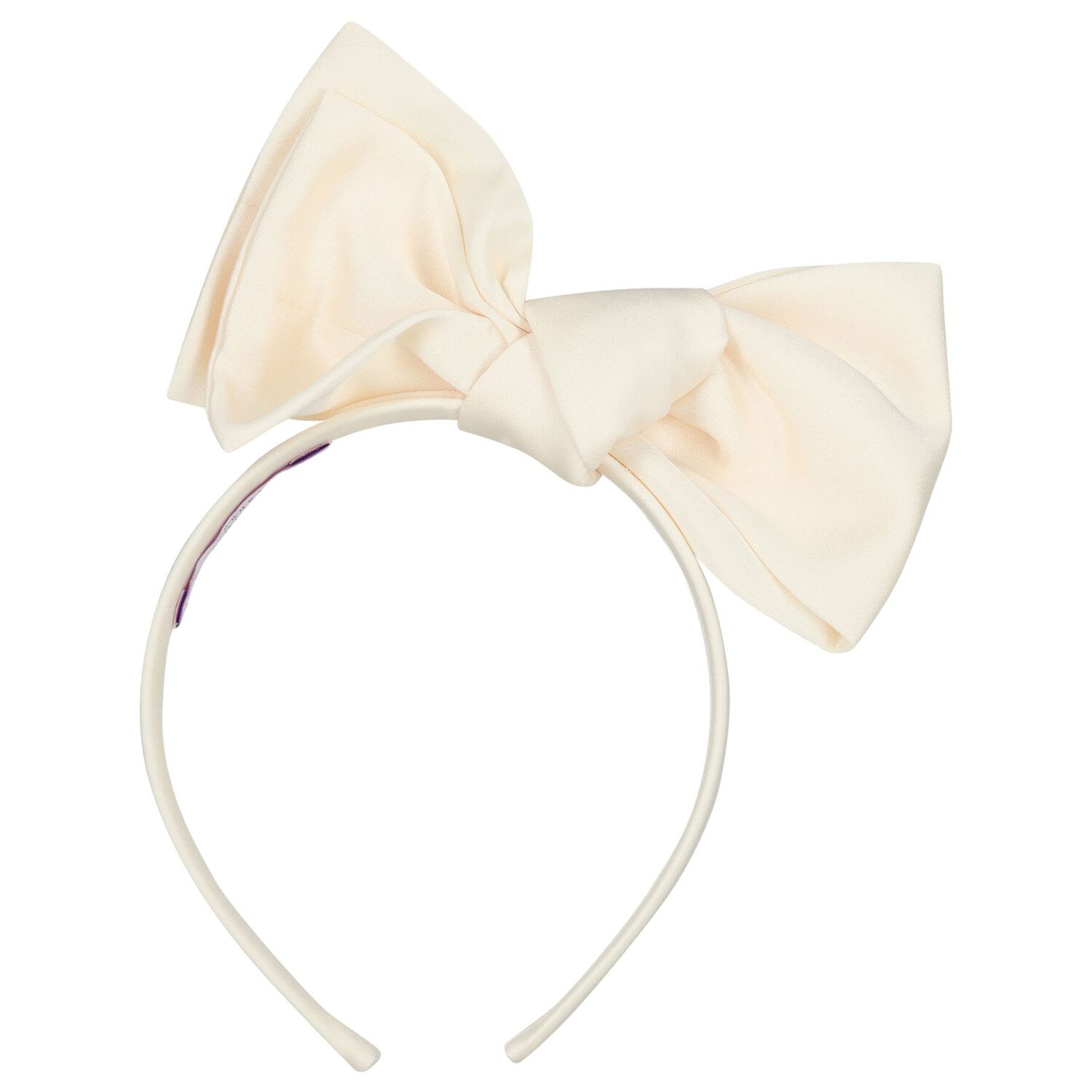 Girls Beige Bow Headband, 1, hi-res