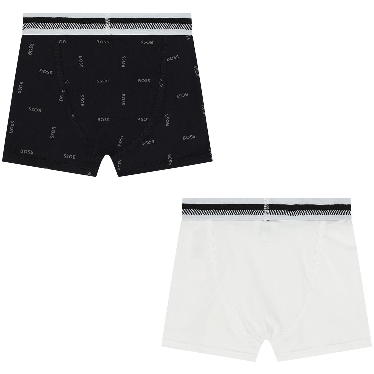 Boys White & Black Boxers (2 Pack), 1, hi-res
