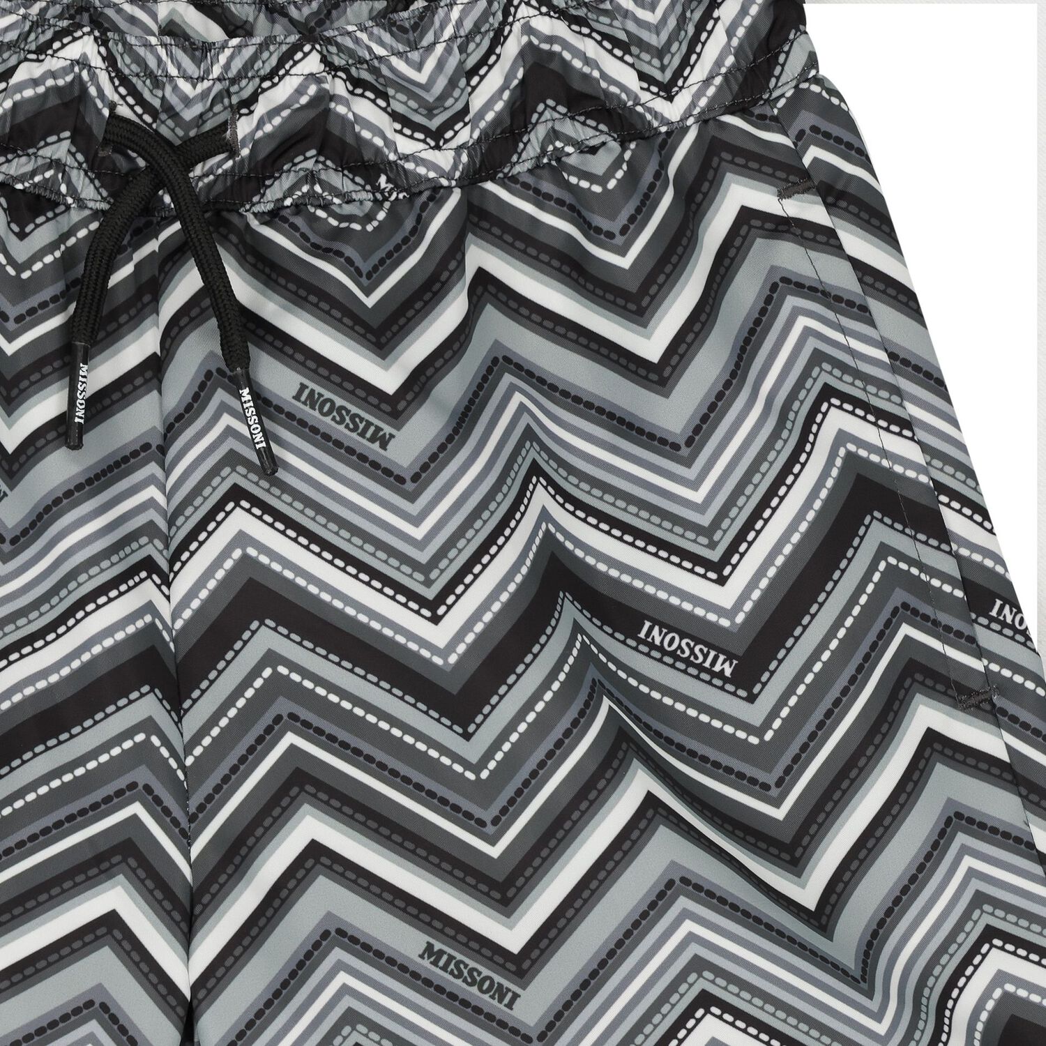 Boys Grey Zig Zag Swim Shorts, 1, hi-res image number null