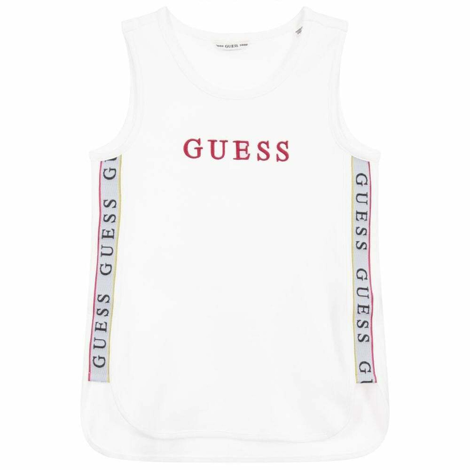 Girls White Logo Top, 1, hi-res