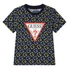 Younger Boys Navy Blue Logo Shorts Set, 1, hi-res