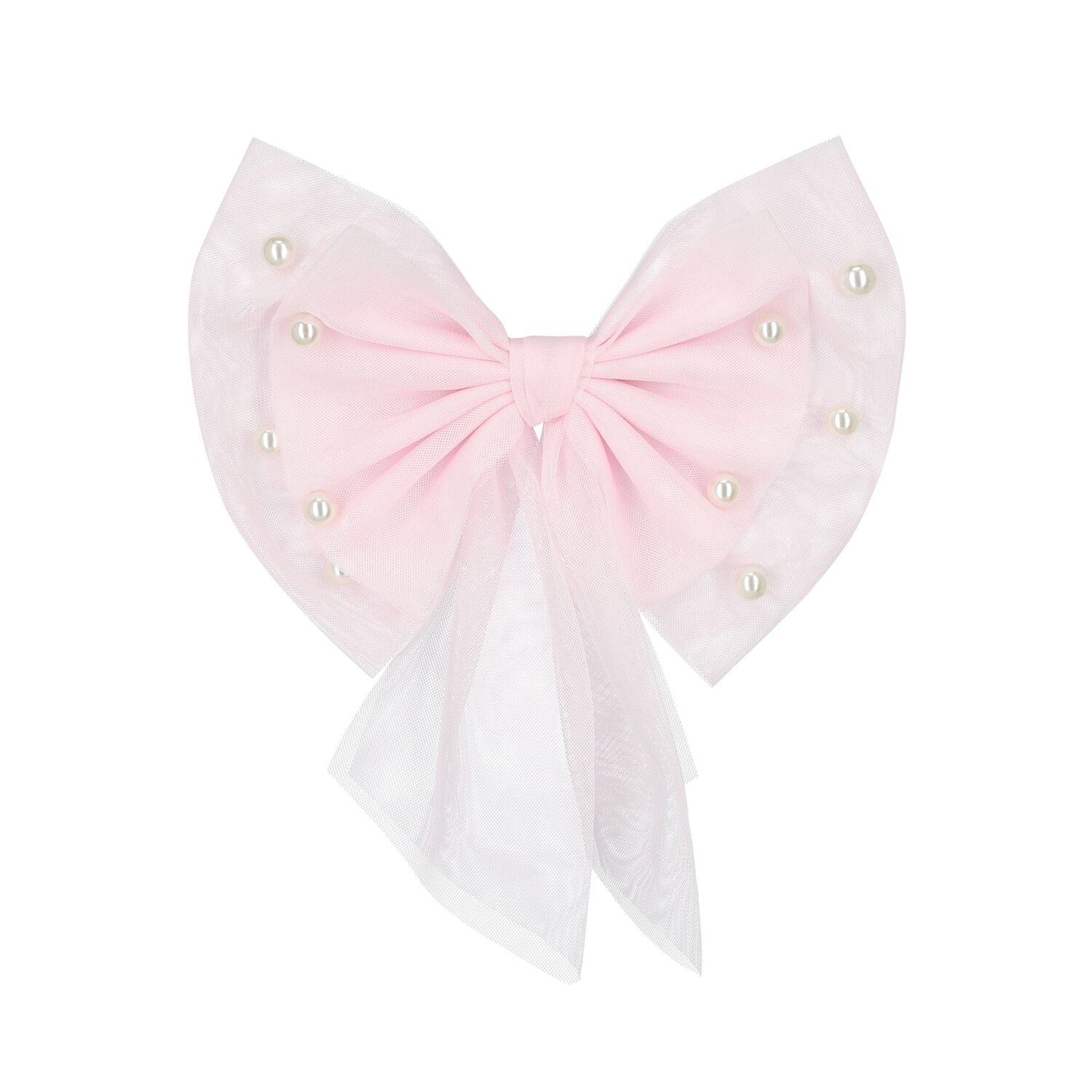 Girls Pink Bow Hairclip, 1, hi-res image number null
