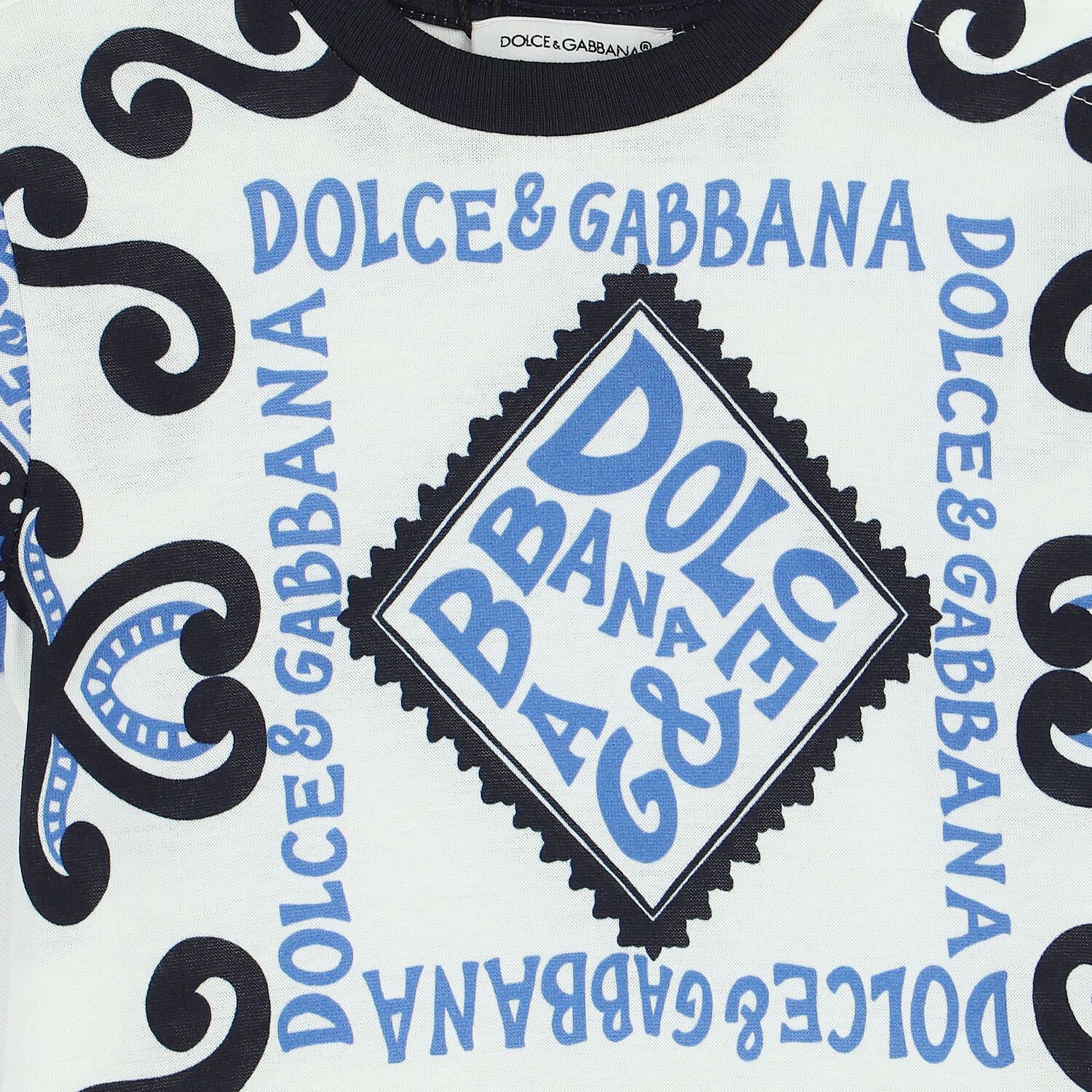 Baby Boys White & Blue Logo T-Shirt, 1, hi-res image number null