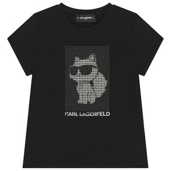 Girls Black Choupette T-Shirt