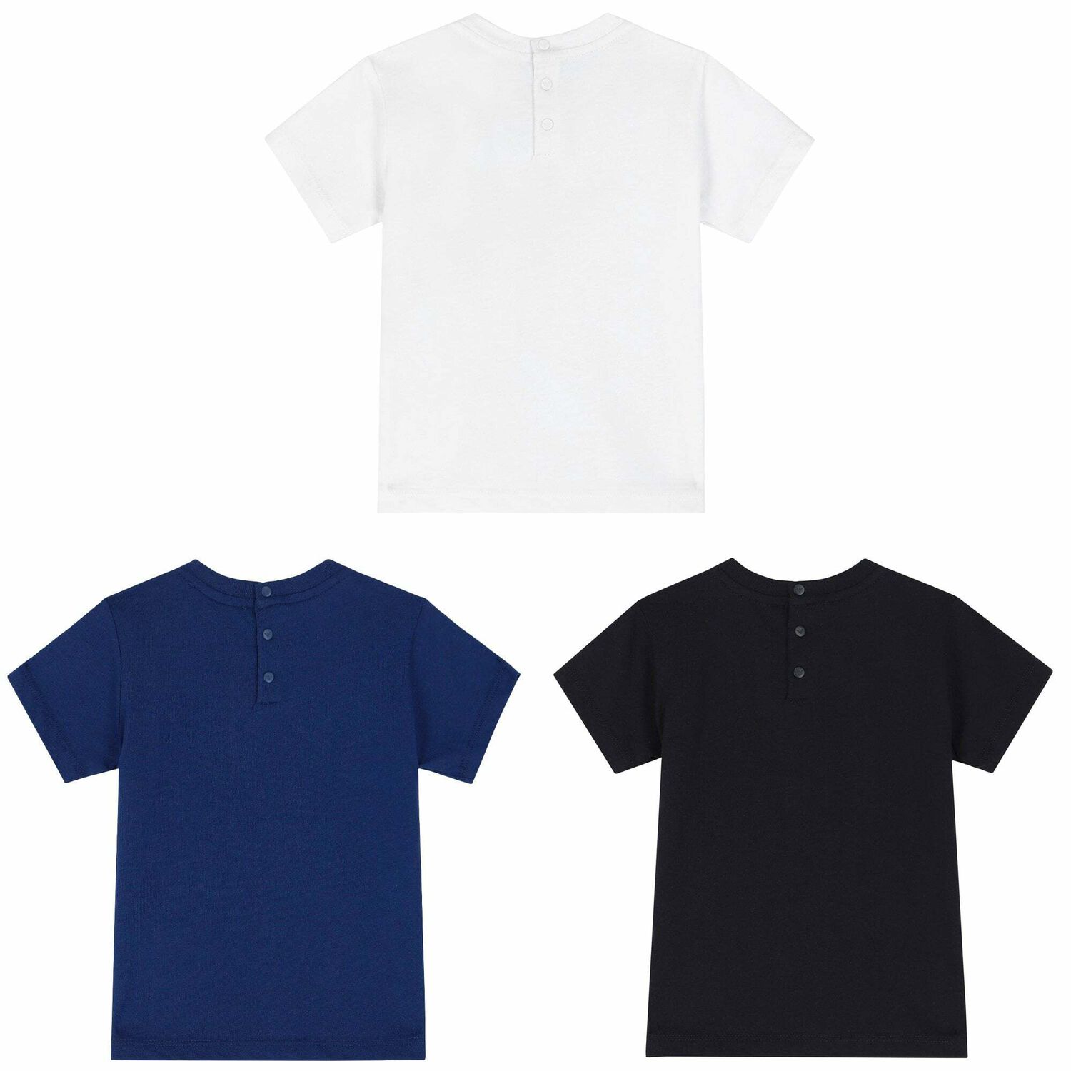 تيشيرت بالشعار باللون الابيض والاسود والازرق للاولاد (3 قطع), 1, hi-res