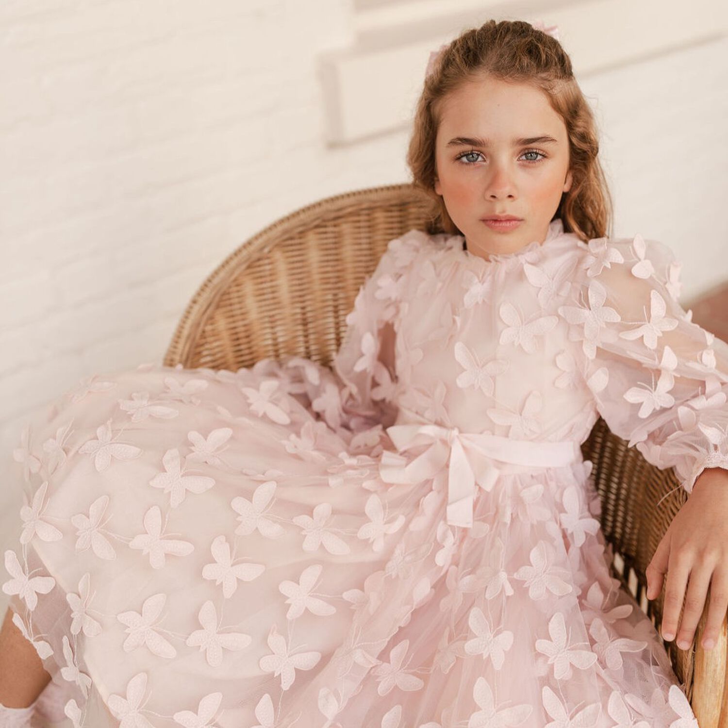 Girls Pink Butterfly Dress, 1, hi-res image number null
