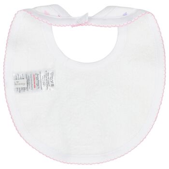 Baby Girls White Billowy Bows Bib
