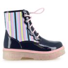 Girls Navy Blue Embellished Boots, 1, hi-res
