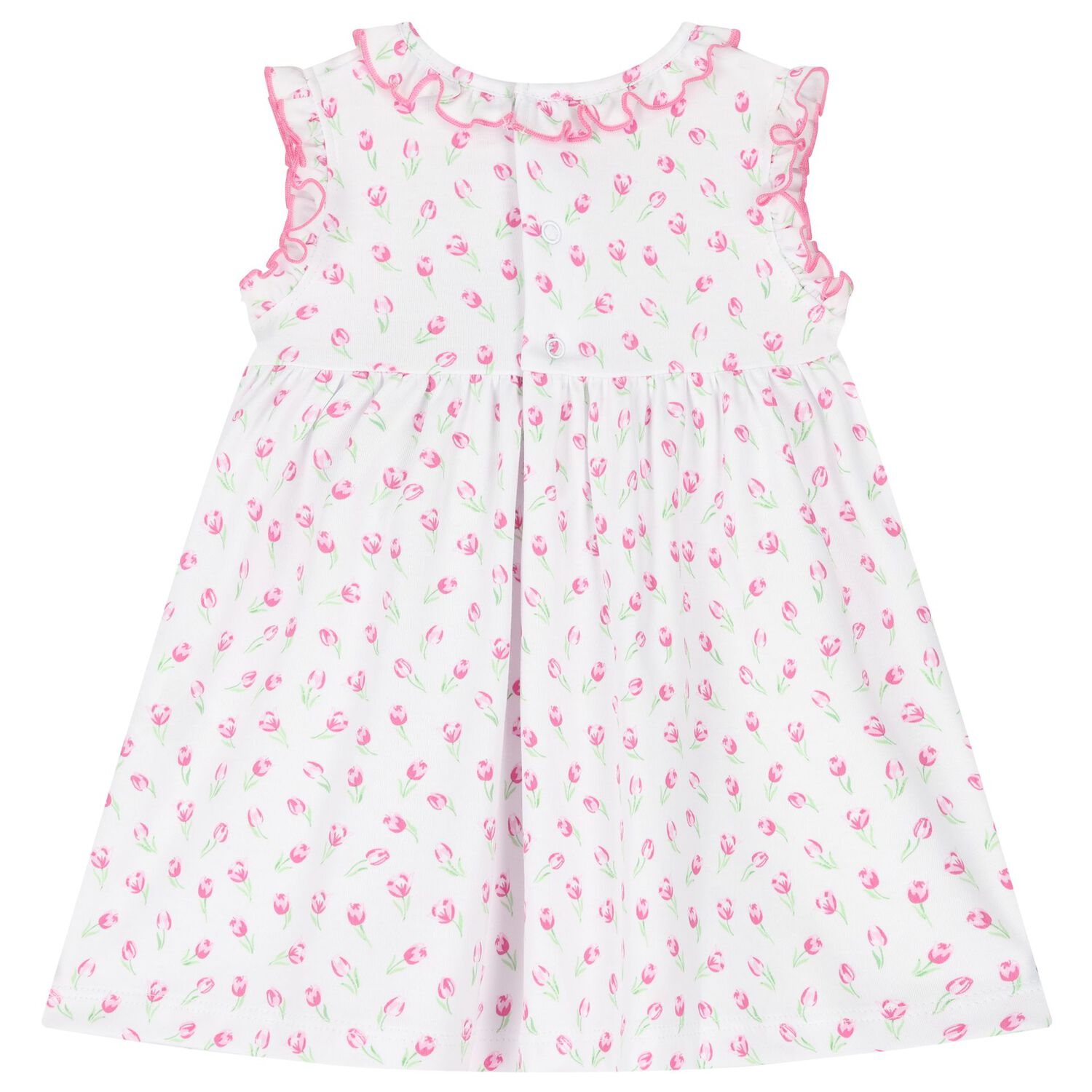 Baby Girls White Tulip Blossoms Dress Set, 1, hi-res