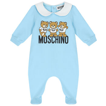 Blue Teddy Bear Logo Babygrow