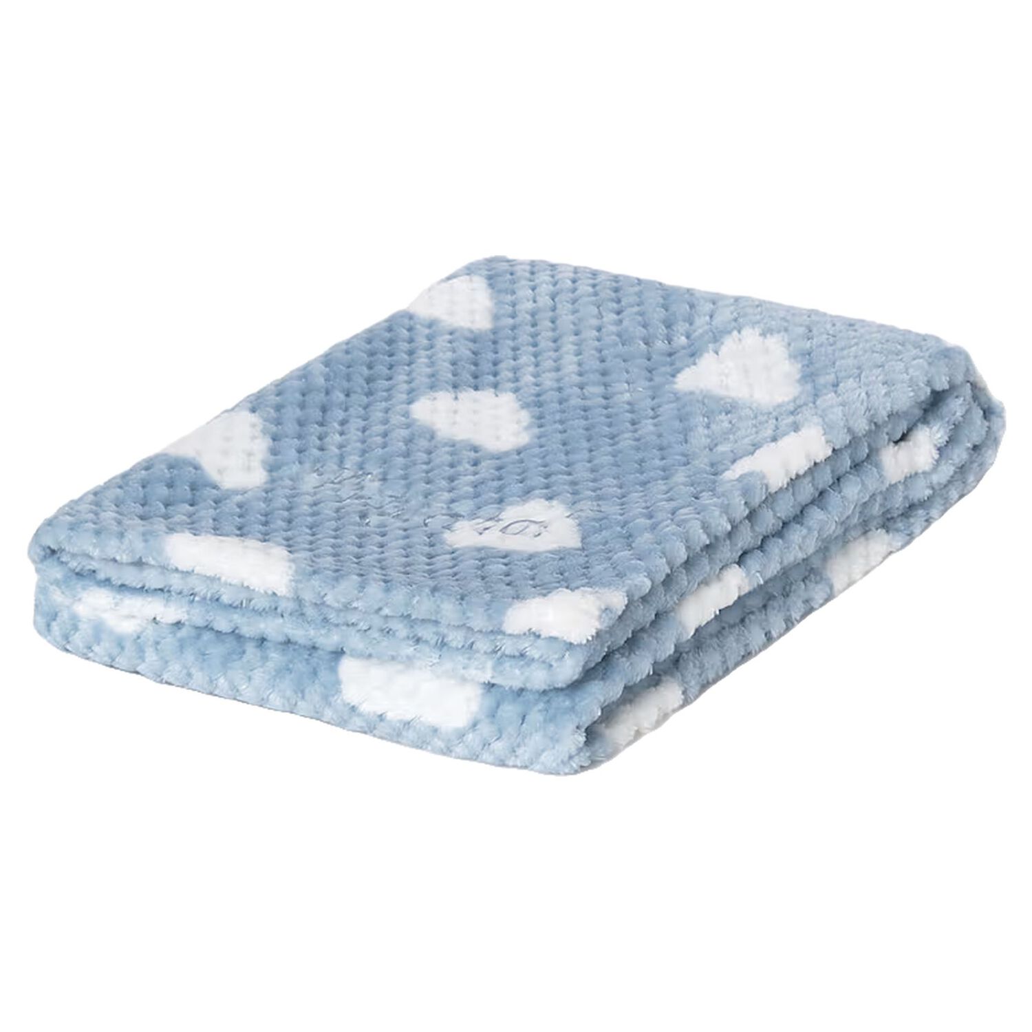 Baby Boys Blue Clouds Faux Fur Blanket, 2, hi-res
