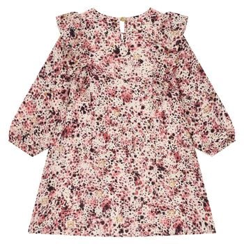 Girls Pink Logo Ruffled Dress