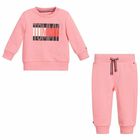 Baby Girls Pink Tracksuit, 1, hi-res