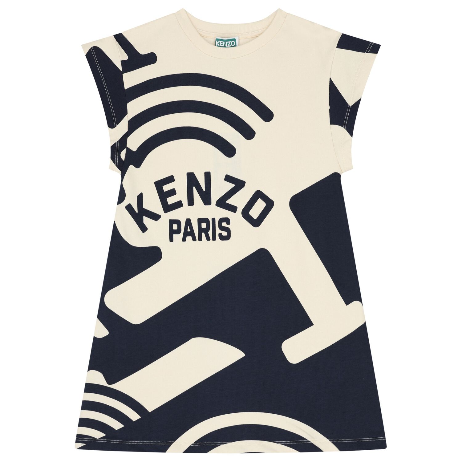 فستان بنات بالشعار باللون العاجي, 1, hi-res