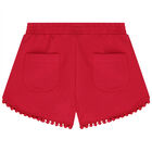 Girls Pink Cotton Jersey Shorts, 2, hi-res