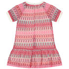 Younger Girls Pink Crochet Lace Dress, 1, hi-res