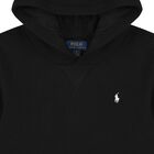 Boys Black Logo Hooded Top, 1, hi-res