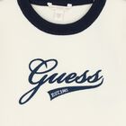 Girls Ivory & Navy Blue Logo Knit Skirt Set, 1, hi-res