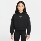 Girls Black Logo Hooded Top, 1, hi-res