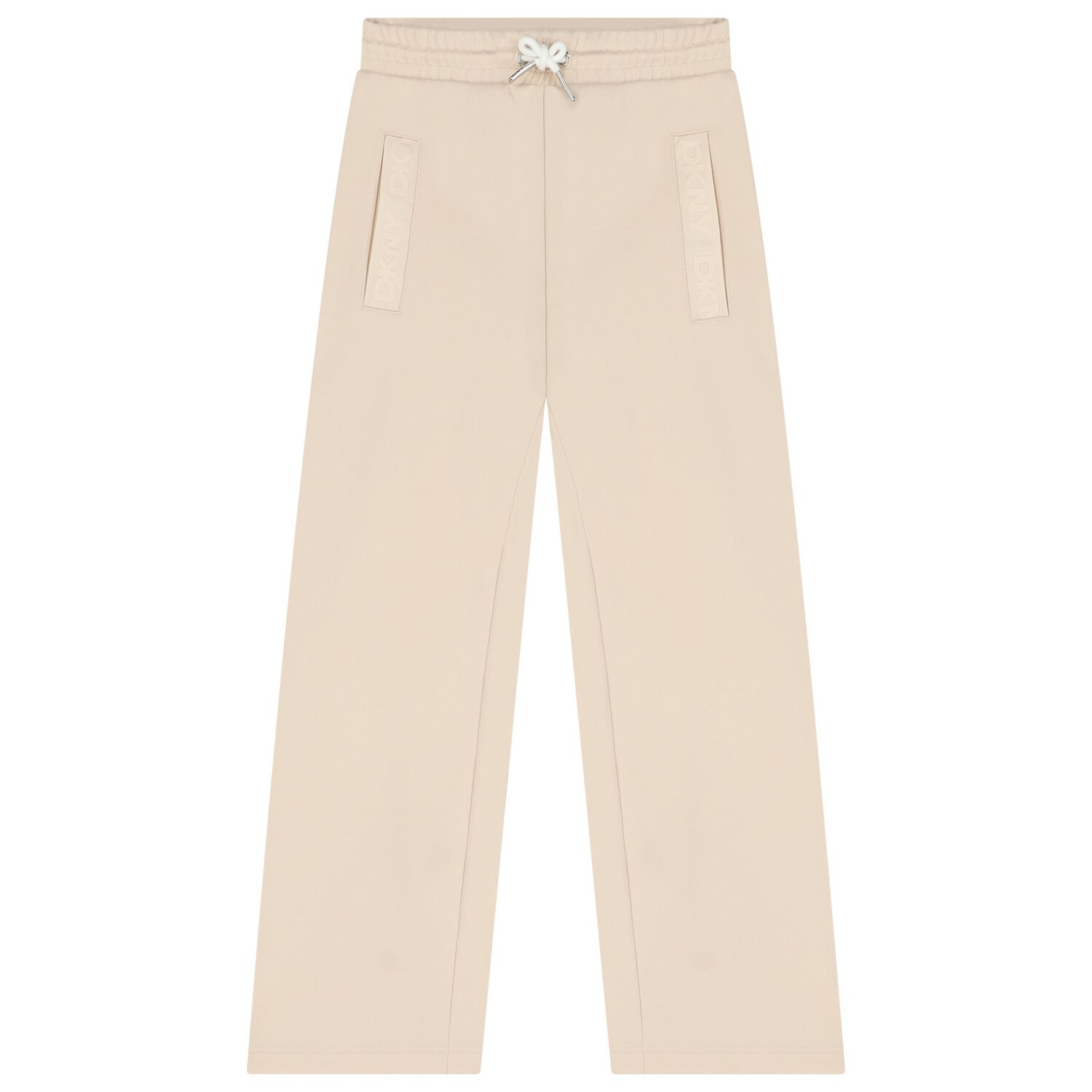 Girls Beige Logo Trousers, 2, hi-res