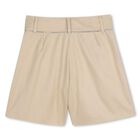 Girls Beige Logo Shorts, 1, hi-res