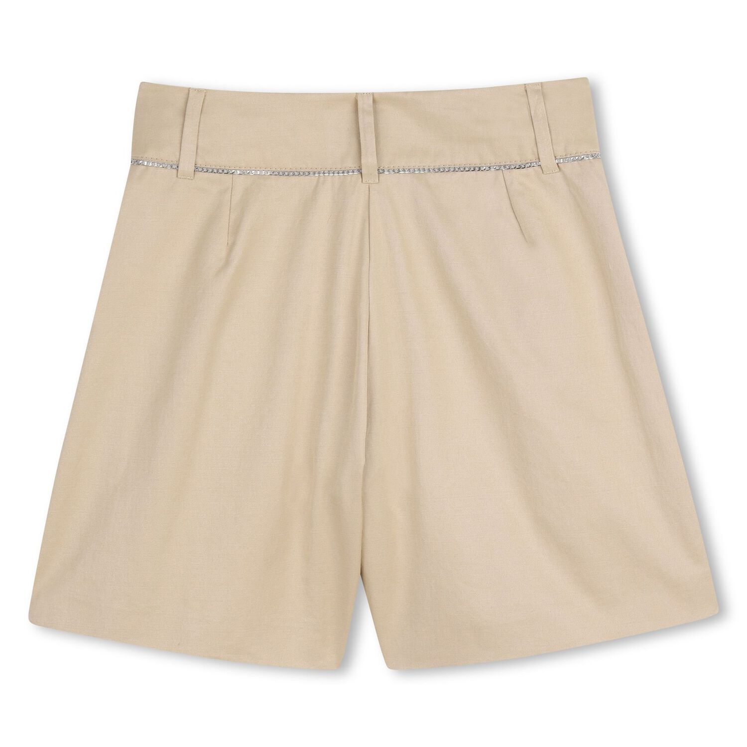 Girls Beige Logo Shorts, 1, hi-res