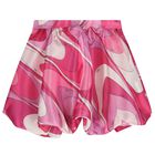 Girls Pink & Purple Marmo Satin Skirt, 1, hi-res