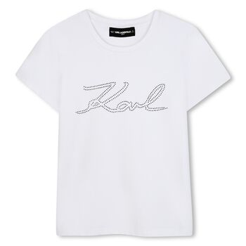Girls White Logo T-Shirt
