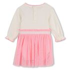 Baby Girls Ivory & Pink Tulle Dress, 1, hi-res
