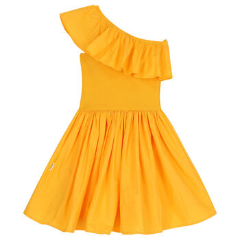 Girls Yellow Ruffle Dress