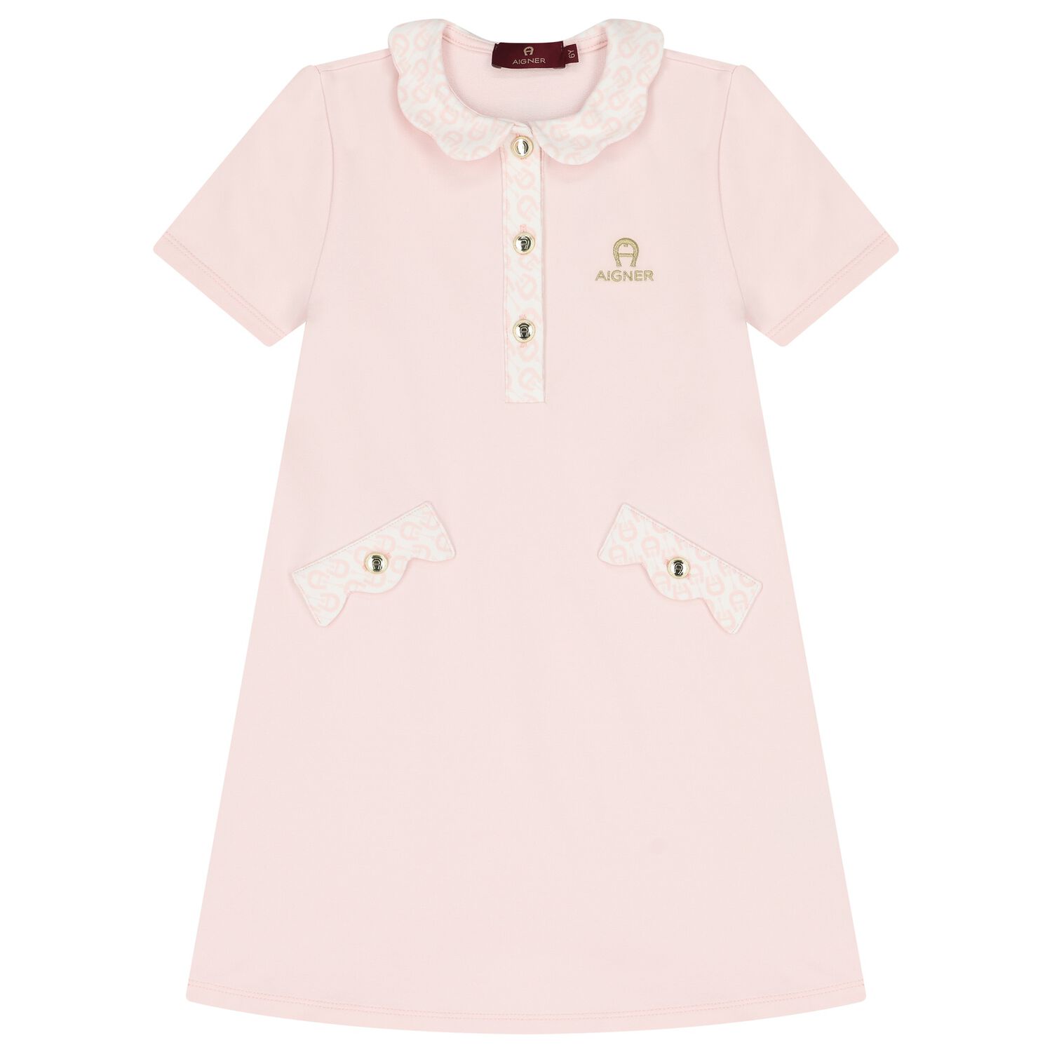 Girls Pink Logo Dress, 2, hi-res