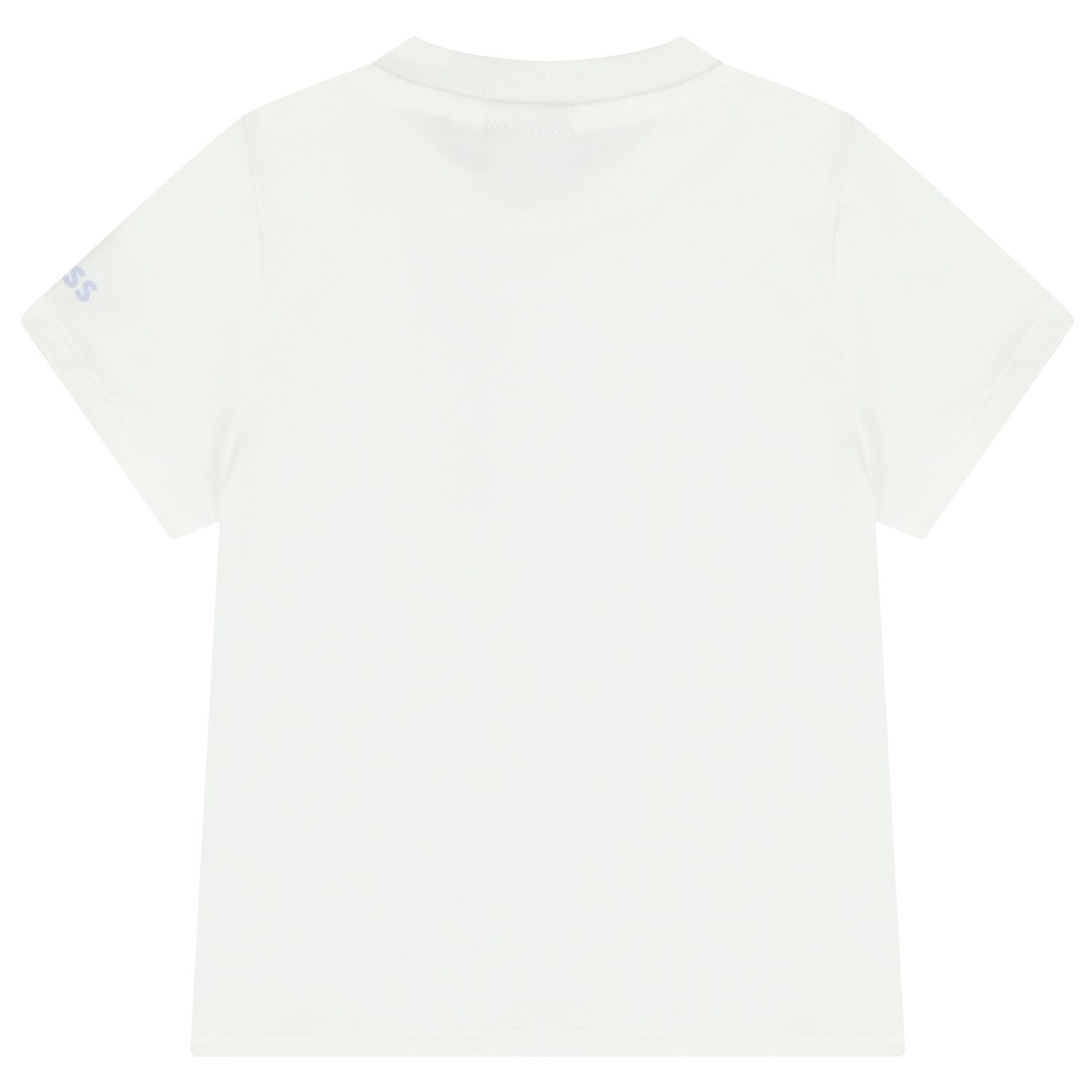 Baby Boys White & Blue Striped Logo Dungaree Set, 2, hi-res