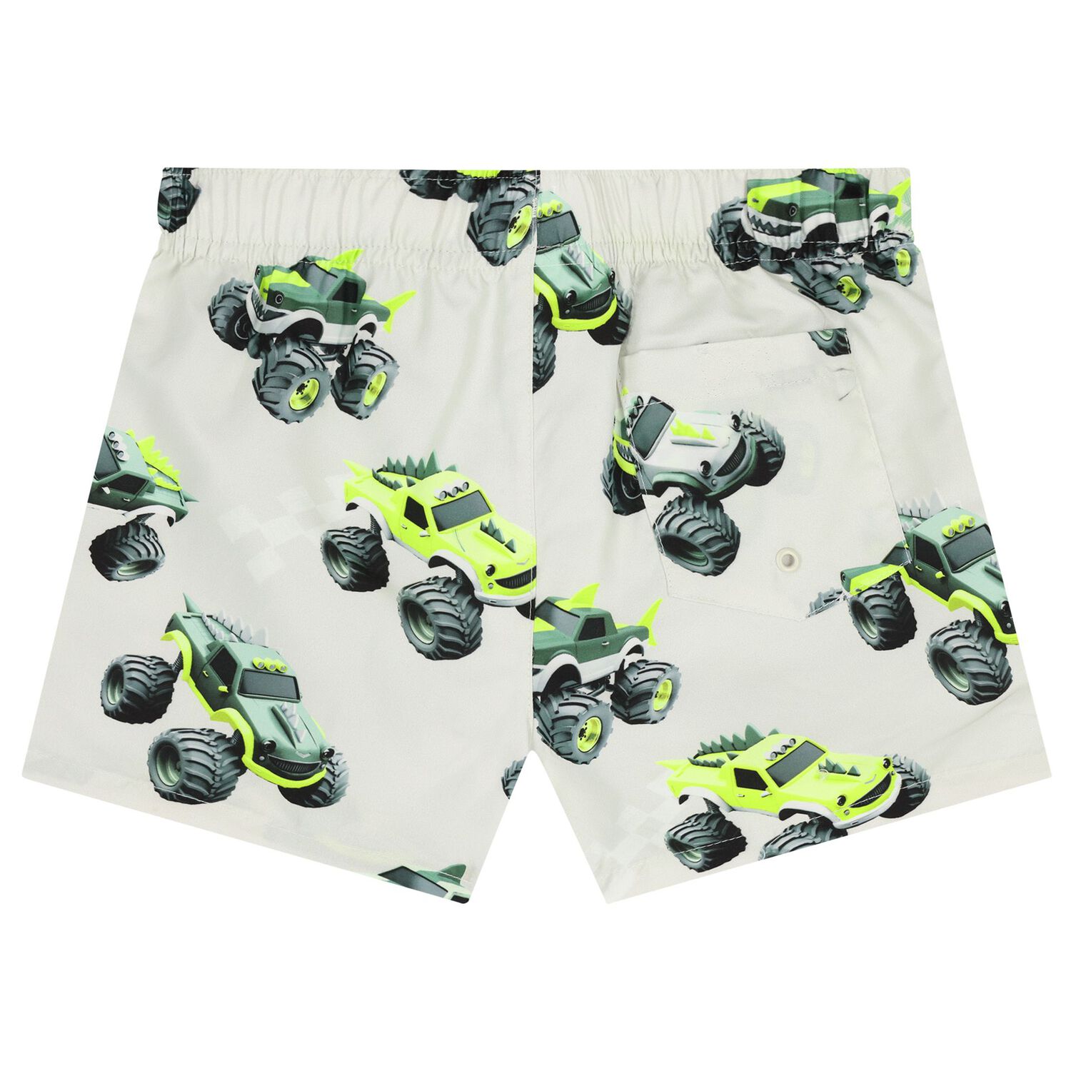 Boys Ivory Monster Truck Swim Shorts, 1, hi-res