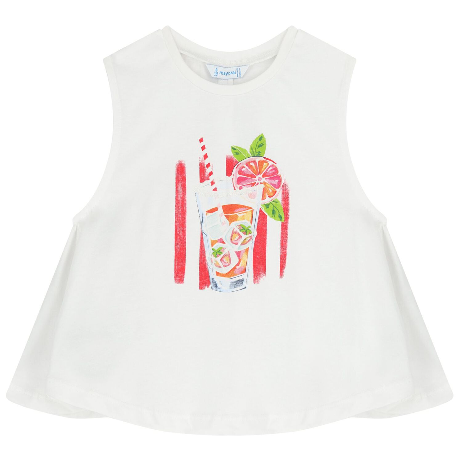 طقم شورت للبنات باللون الابيض والاحمر , 1, hi-res