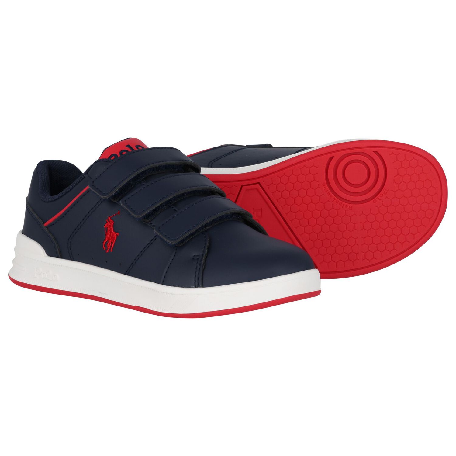 Boys Navy Blue & Red Logo Trainers, 1, hi-res image number null