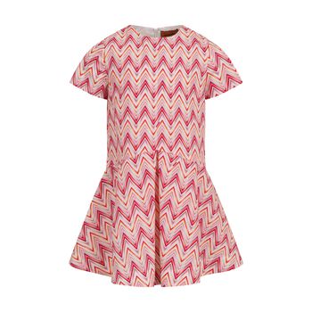 Girls Pink Zig Zag Dress