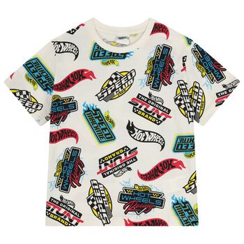 Boys Ivory Hot Wheels T-Shirt 