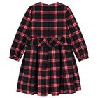Girls Navy Blue & Red Tartan Dress , 1, hi-res