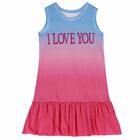 Girls Blue & Pink Printed Dress, 1, hi-res