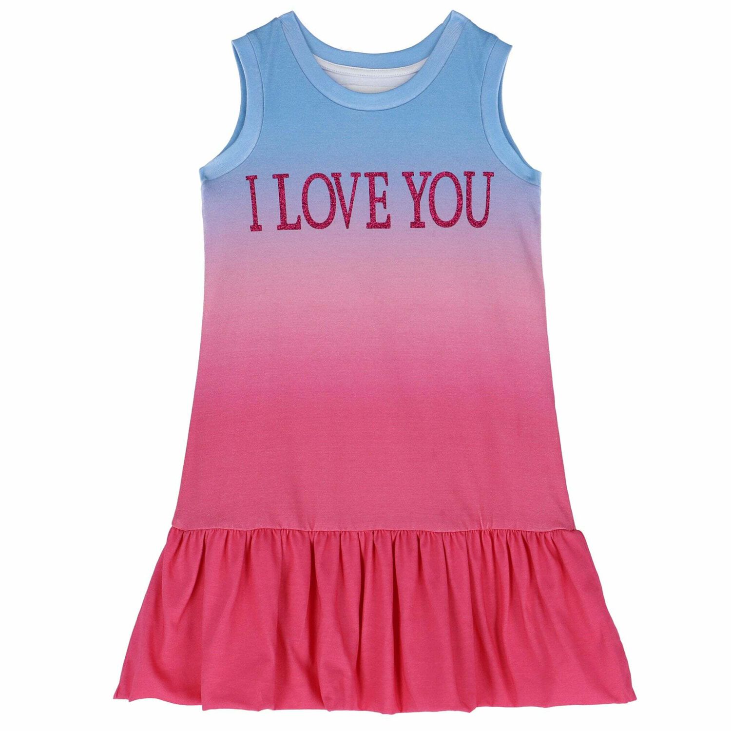 Girls Blue & Pink Printed Dress, 1, hi-res image number null