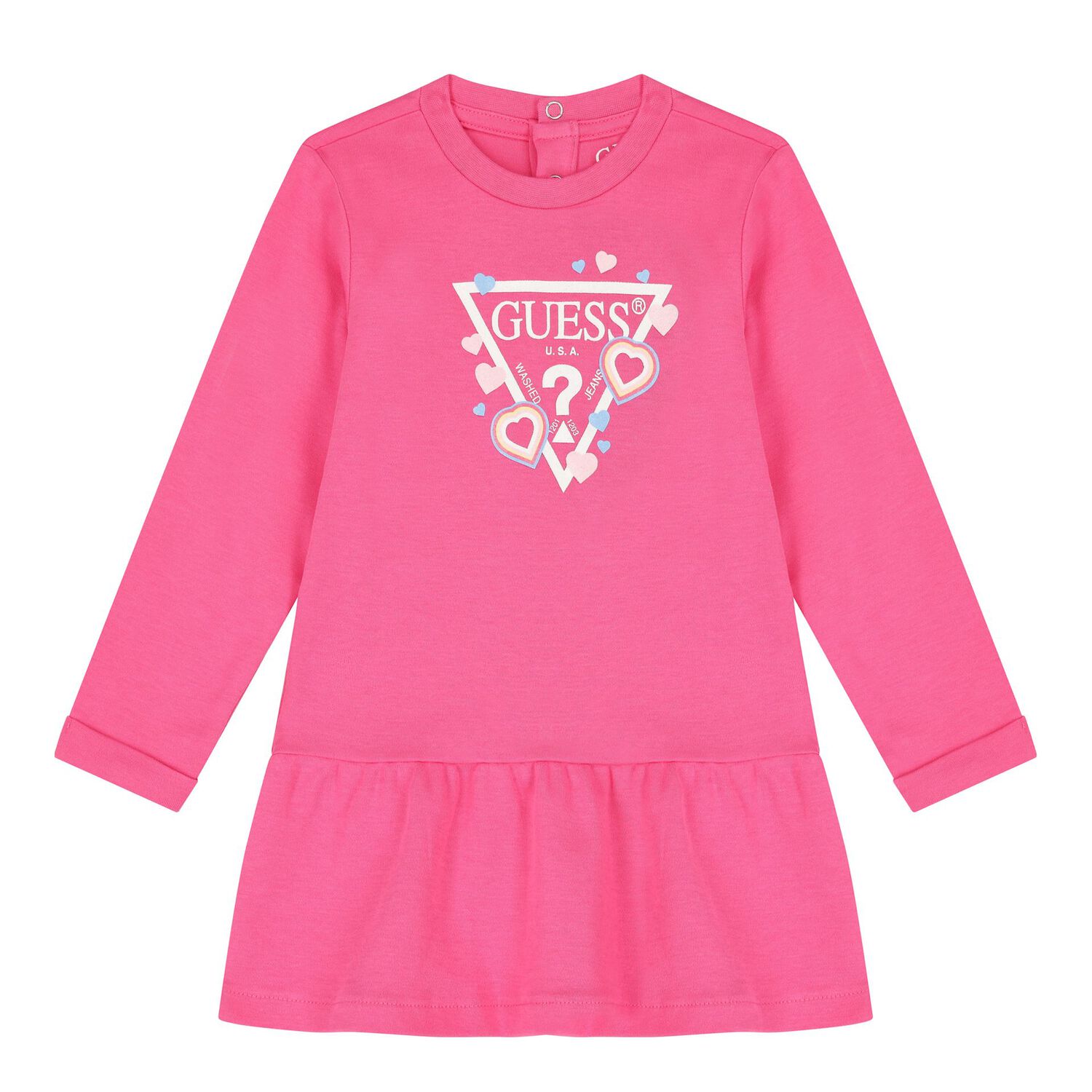 Baby Girls Pink Logo Heart Dress Set, 1, hi-res