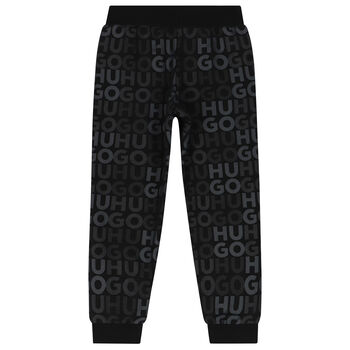 Boys Black Logo Joggers