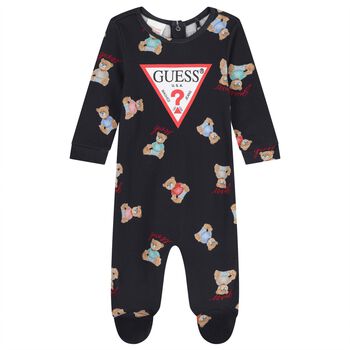 Baby Navy Blue Logo Teddy Bear Babygrow