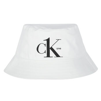 Boys White Logo Bucket Hat