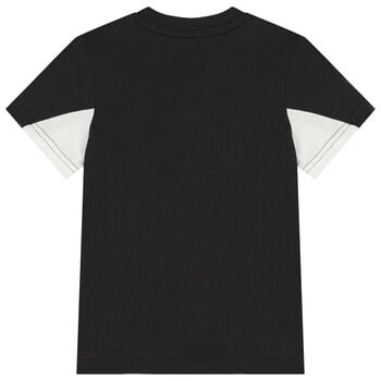 تيشيرت بالشعار باللون الاسود للاولاد 