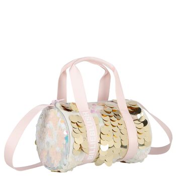 Girls Pink & Gold Sequin Bag