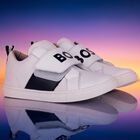 Boys White Logo Trainers, 2, hi-res
