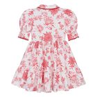 Girls White & Red Floral Dress , 2, hi-res