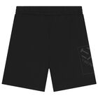 Boys Black Logo Shorts, 2, hi-res